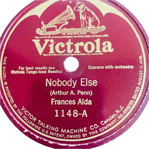 Frances Alda - Nobody Else / If God Left Only You - 1148 Victrola 78rpm Shellac - Picture 2 of 4